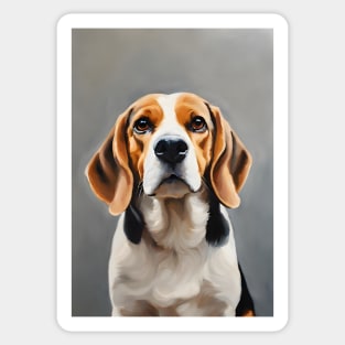 Beagle Dog Breed Oil Painting Sticker